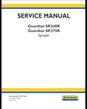 New Holland Sprayer Guardian SP240R, SP275R Service Repair Manual 47377943 - PDF File Download