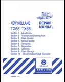 New Holland TX66, TX68 Combine Service Repair Manual 86603389 - PDF 