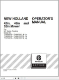 New Holland Tractor 42, 48, 52 Mower Operator’s Manual 87040092 - Manual labs