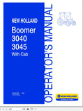 New Holland Tractor Boomer 3040, 3050 With Hydrostatic Transmission Operator’s Manual 87477122 - Manual labs
