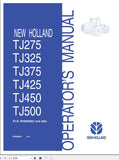 New Holland Tractor TJ275, TJ325, TJ375, TJ425, TJ450, TJ500 Operator’s Manual 87050659 - Manual labs