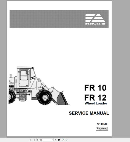 New Holland Wheel Loader Fiat FR10, FR12 Service Repair Manual 73145530 - Manual labs