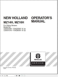 New Holland Yard Tractor MZ14H, MZ16H 725057006, 725057016 Operator’s Manual 87040099 - Manual labs