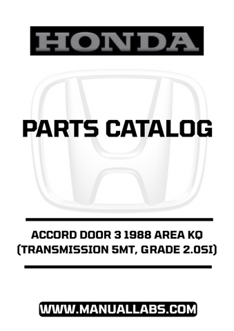 HONDA ACCORD DOOR 3 1988 AREA KQ (TRANSMISSION 5MT, GRADE 2.0SI) PARTS CATALOG MANUAL - PDF DOWNLOAD