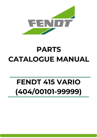 Discover the ultimate resource for your Fendt 415 Vario with our comprehensive Parts Catalog Manual. This PDF file is meticulously designed to provide you with detailed information on every component, ensuring you have the knowledge needed for efficient maintenance and repairs.