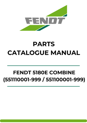 Discover the ultimate resource for your Fendt 5180E Combine with our comprehensive Parts Catalog Manual. This PDF file is meticulously designed to provide you with detailed information on parts ranging from serial numbers 551110001-999 and 551100001-999, ensuring you have the right components for your machine.