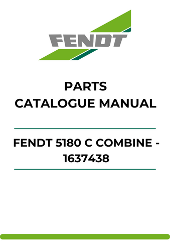 Discover the ultimate resource for your Fendt 5180 C Combine with our comprehensive Parts Catalog Manual. This PDF file, catalog number 1637438, provides detailed diagrams and specifications, ensuring you have all the information you need for efficient maintenance and repairs.