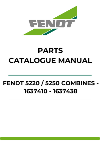 Discover the ultimate resource for Fendt 5220 and 5250 combines with our comprehensive Parts Catalog Manual. This PDF file, featuring part numbers 1637410 and 1637438, is designed to streamline your maintenance and repair processes, ensuring you have the right components at your fingertips.