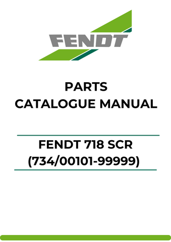 Discover the comprehensive Parts Catalog Manual for the Fendt 718 SCR, designed specifically for models 734/00101-99999. This PDF file serves as an essential resource for anyone looking to maintain or repair their Fendt machinery, providing detailed diagrams and part numbers for easy identification.