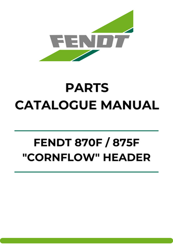 Discover the ultimate resource for your Fendt 870F and 875F "Cornflow" header with our comprehensive Parts Catalog Manual. This PDF file is meticulously designed to provide you with detailed diagrams and part numbers, ensuring you have everything you need for efficient maintenance and repairs.