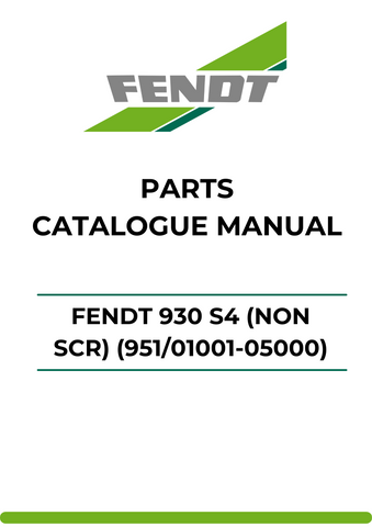 Discover the ultimate resource for your Fendt 930 S4 (Non SCR) with our comprehensive Parts Catalog Manual. This PDF file is meticulously designed to provide you with detailed information on parts and components, ensuring you have everything you need for maintenance and repairs.