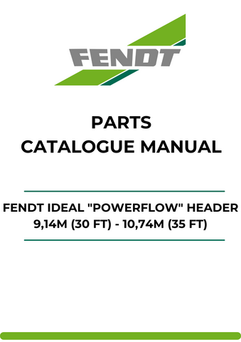 Discover the ultimate resource for your Fendt Ideal "PowerFlow" Header with our comprehensive Parts Catalog Manual. This PDF file covers models ranging from 9.14M (30 FT) to 12.19M (40 FT), providing you with detailed diagrams and specifications to ensure you have everything you need for maintenance and repairs.