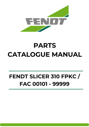 Discover the ultimate resource for your Fendt Slicer 310 FPKC with our comprehensive Parts Catalog Manual. This PDF file is meticulously designed to provide you with detailed information on every component, ensuring you have the right parts at your fingertips for efficient maintenance and repairs.