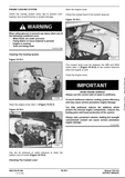 A black and white service manual page for a Boiled 175T10 cooling system, featuring step-by-step diagrams and warning labels on how to clean the cooling system and check the coolant level.