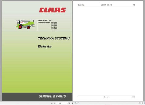Discover the essential resource for maintaining your POLSKI CLAAS TRACTOR COMBINE LEXION 600 with our comprehensive Service Manual. This PDF file includes detailed electrical and hydraulic diagrams, ensuring you have the information needed to troubleshoot