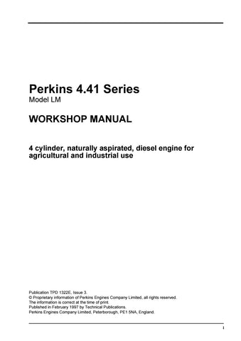 4.41 - Perkins Series (Model LM) Engines Service Repair Manual - Manual labs