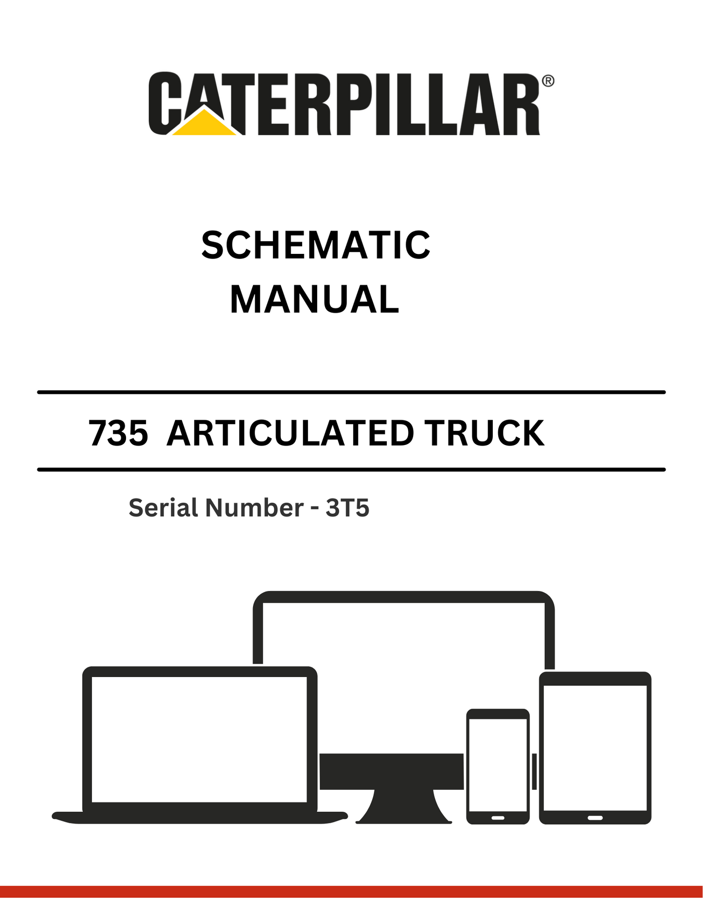 CAT 735 ARTICULATED TRUCK SCHEMATIC MANUAL S/N - 3T5