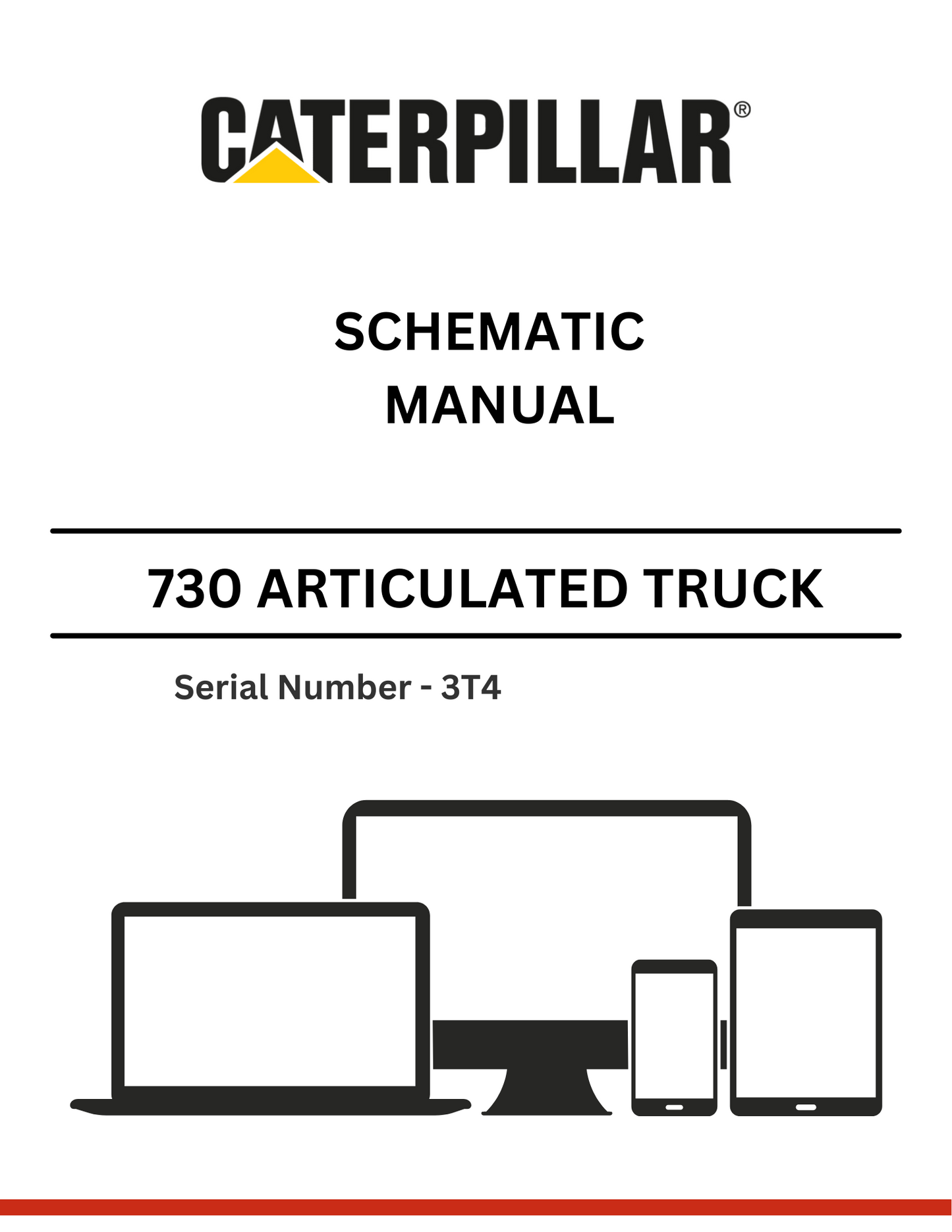 CAT 730 ARTICULATED TRUCK SCHEMATIC MANUAL S/N - 3T4