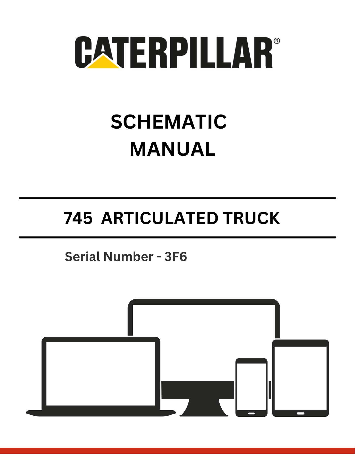 CAT 745 ARTICULATED TRUCK SCHEMATIC MANUAL S/N - 3F6