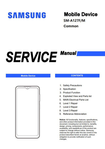  Unlock the full potential of your Samsung Galaxy A12 with our comprehensive Service Manual (SM-A127F, SM-A127M) in PDF format. This essential guide provides detailed instructions, troubleshooting tips, and technical specifications to help you maintain and repair your device with confidence. Whether you're a technician or a DIY enthusiast, this manual is your go-to resource for ensuring optimal performance and longevity of your smartphone. Download now and take the first step towards mastering your Galaxy A
