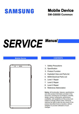 Unlock the full potential of your Samsung Galaxy A9 Star (SM-G8850) with our comprehensive PDF Service Manual. This essential guide provides detailed instructions, troubleshooting tips, and technical specifications to help you maintain and repair your device with confidence. Whether you're a tech enthusiast or a professional technician, this manual is your go-to resource for ensuring optimal performance and longevity of your smartphone. Download now and take the first step towards mastering your device!