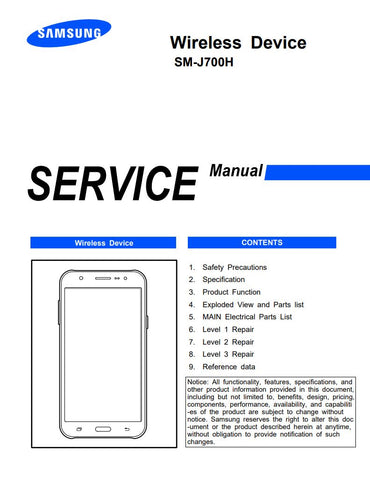 Unlock the full potential of your Samsung Galaxy J7 (SM-J700H) with our comprehensive Service Manual in PDF format. This essential guide provides detailed instructions, troubleshooting tips, and technical specifications to help you maintain and repair your device with confidence. Whether you're a seasoned technician or a DIY enthusiast, this manual is your go-to resource for ensuring optimal performance and longevity of your smartphone. Download now and take the first step towards mastering your Galaxy J7!