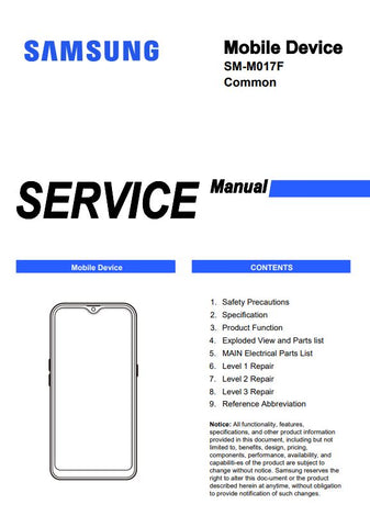 Unlock the full potential of your Samsung Galaxy M01s with our comprehensive service manual (SM-M017F) in PDF format. This essential guide provides detailed instructions, troubleshooting tips, and repair procedures, ensuring you can maintain and optimize your device with ease. Perfect for technicians and DIY enthusiasts alike, this manual is your go-to resource for keeping your smartphone in top condition. Download now and take the first step towards mastering your device!