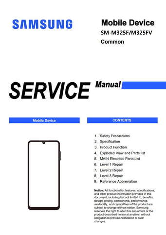 Unlock the full potential of your Samsung Galaxy M32 with our comprehensive Service Manual (SM-M325F, SM-M325FV) in PDF format. This essential guide provides detailed instructions, troubleshooting tips, and technical specifications to help you maintain and repair your device with confidence. Whether you're a technician or a DIY enthusiast, this manual is your go-to resource for ensuring optimal performance and longevity of your smartphone. Download now and take the first step towards mastering your Galaxy M