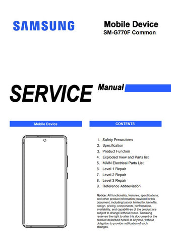 Unlock the full potential of your Samsung Galaxy S10 Lite with our comprehensive service manual (SM-G770F) in PDF format. This essential guide provides detailed instructions, troubleshooting tips, and maintenance procedures to ensure your device operates at peak performance. Whether you're a tech enthusiast or a professional technician, this manual is your go-to resource for repairs and upgrades, empowering you to handle any issue with confidence. Download now and take control of your smartphone experience!