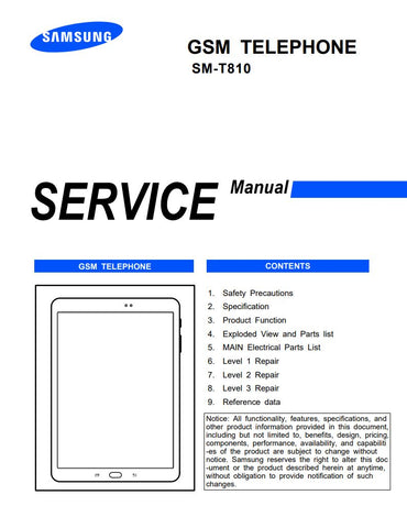 Unlock the full potential of your Samsung Galaxy Tab S2 9.7 with our comprehensive service manual (SM-T810) in PDF format. This essential guide provides detailed instructions, troubleshooting tips, and maintenance procedures to ensure your device operates at its best. Whether you're a tech enthusiast or a professional technician, this manual is designed to help you navigate repairs and enhancements with ease, making it a must-have resource for anyone looking to extend the life of their tablet. Download your