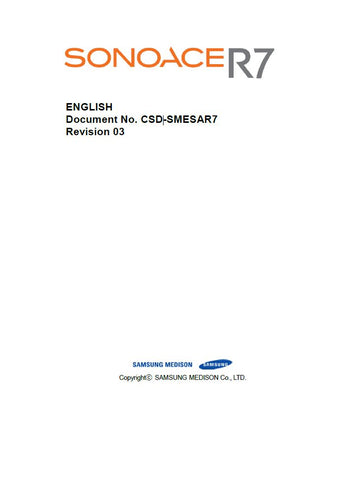 Unlock the full potential of your SAMSUNG SONOACE R7 with the comprehensive Service Manual CSD-SMESAR7, available in a convenient PDF format. This essential guide provides detailed instructions, troubleshooting tips, and maintenance procedures to ensure your ultrasound system operates at peak performance. With easy navigation and clear diagrams, this manual is an invaluable resource for technicians and healthcare professionals alike, helping you save time and enhance the reliability of your equipment. Don't