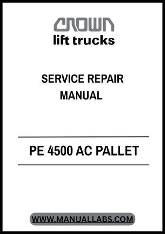  Enhance your maintenance capabilities with the CROWN FORKLIFT PE 4500 AC Pallet Service Repair Manual in PDF format. This comprehensive guide is designed specifically for the PE 4500 AC model, providing you with detailed instructions and diagrams to ensure efficient repairs and servicing.