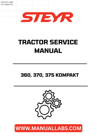 Discover the essential STEYR 360, 370, 375 Kompakt Tractor Service Manual - 6-84350, your go-to resource for maintaining and optimizing your tractor's performance. This comprehensive manual provides detailed instructions, diagrams, and troubleshooting tips tailored specifically for these models, ensuring you have the knowledge needed to keep your equipment running smoothly.