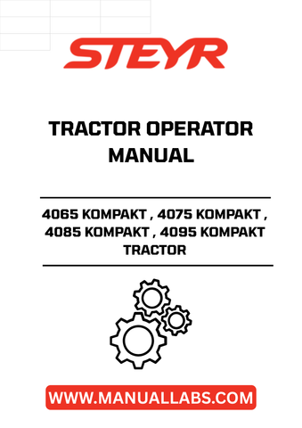Enhance your operational efficiency with the STEYR 4065, 4075, 4085, and 4095 KOMPAKT Tractor Operator Manual. This comprehensive guide is designed to provide you with essential information and insights to maximize the performance of your tractor. With clear instructions and detailed illustrations, you can easily navigate through maintenance, troubleshooting, and operational procedures.