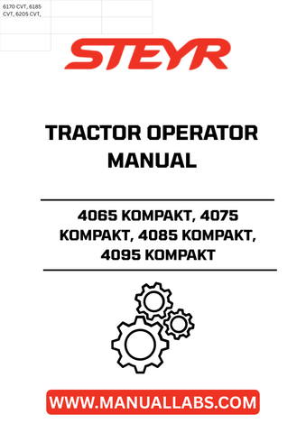 Discover the essential STEYR 4065, 4075, 4085, and 4095 KOMPAKT Tractor Operator Manual (84131311), designed to enhance your farming experience. This comprehensive guide provides detailed instructions and insights to help you operate your tractor efficiently, ensuring optimal performance in every task.