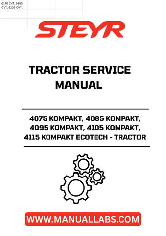 Discover the ultimate resource for maintaining your STEYR 4075, 4085, 4095, 4105, and 4115 KOMPAKT ECOTECH tractors with the comprehensive Tractor Service Manual (48115394). This essential guide is designed to provide you with detailed insights and step-by-step instructions, ensuring that your machinery operates at peak performance.
