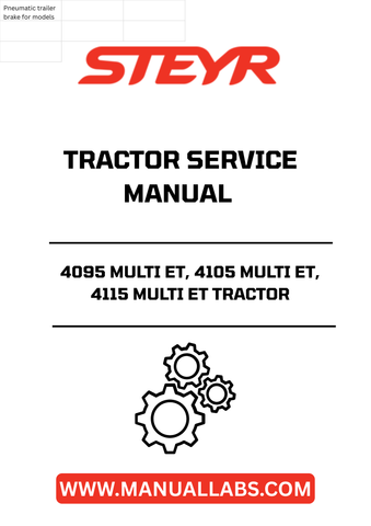  Enhance your maintenance routine with the STEYR 4095 MULTI ET, 4105 MULTI ET, and 4115 MULTI ET Tractor Service Manual. This comprehensive guide is designed to provide you with all the essential information needed to keep your tractor running smoothly and efficiently. With detailed diagrams and step-by-step instructions, you can tackle repairs and servicing with confidence.