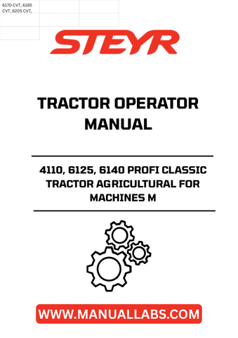 Discover the essential STEYR 4110, 6125, and 6140 Profi Classic Tractor Operator Manual, designed specifically for agricultural machinery enthusiasts. This comprehensive guide, with the part number 84265583, provides detailed instructions and insights to help you maximize the performance of your tractor.