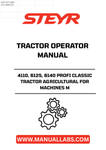 Discover the essential STEYR 4110, 6125, and 6140 Profi Classic Tractor Operator Manual, designed specifically for agricultural machinery enthusiasts. This comprehensive guide, with the part number 84265584, provides detailed instructions and insights to help you maximize the performance of your tractor.