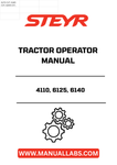 Discover the essential STEYR 4110, 6125, and 6140 Tractor Operator Manual (Part No. 84197124), your go-to resource for maximizing the performance and longevity of your tractor. This comprehensive manual provides detailed instructions, maintenance tips, and troubleshooting advice tailored specifically for these models, ensuring you get the most out of your investment.