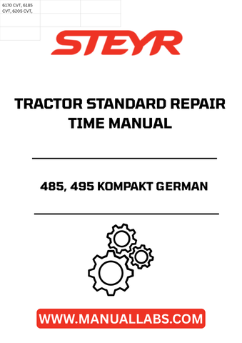 Discover the essential STEYR 485, 495 KOMPAKT German Tractor Standard Repair Times Manual, designed for both professional mechanics and dedicated DIY enthusiasts. This comprehensive guide provides detailed repair times, ensuring you have the information needed to maintain and service your tractor efficiently.