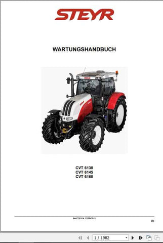 Discover the essential STEYR 6130, 6145, 6160 CVT Tractor Maintenance Manual (Part No. 84477632A) in a convenient PDF format. This comprehensive guide is designed to help you maintain your tractor efficiently, ensuring optimal performance and longevity. With detailed instructions and diagrams, you can easily navigate through maintenance tasks and troubleshooting.
