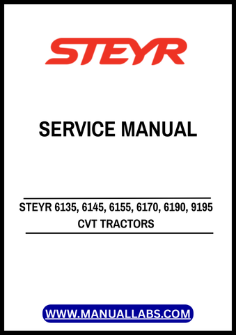 Unlock the full potential of your STEYR CVT tractors with the comprehensive Service Manual for models 6135, 6145, 6155, 6170, 6190, and 9195. This PDF file is an essential resource for both seasoned mechanics and DIY enthusiasts, providing detailed insights into maintenance, troubleshooting, and repair procedures tailored specifically for your tractor.