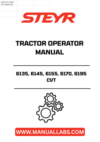 Discover the essential STEYR 6135, 6145, 6155, 6170, 6195 CVT Tractor Operator Manual (6-37054), designed to enhance your operational efficiency and ensure optimal performance of your tractor. This comprehensive manual provides detailed instructions, maintenance tips, and troubleshooting guidance tailored specifically for your model, making it an indispensable resource for both novice and experienced operators.