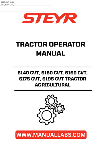 Discover the essential STEYR 6140 CVT, 6150 CVT, 6160 CVT, 6175 CVT, and 6195 CVT Tractor Operator Manual (Part Number: 84265517). This comprehensive guide is designed to enhance your understanding and operation of these powerful agricultural tractors, ensuring you get the most out of your investment.
