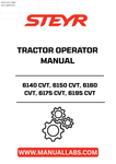 Enhance your operational efficiency with the STEYR 6140 CVT, 6150 CVT, 6160 CVT, 6175 CVT, and 6195 CVT Tractor Operator Manual (Part No. 84138279). This comprehensive guide is designed to provide you with essential information on the features, functions, and maintenance of your tractor, ensuring you get the most out of your investment.