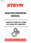 Discover the essential STEYR 6140 CVT, 6150 CVT, 6160 CVT, 6175 CVT, and 6195 CVT Tractor Operator Manual (Part No. 84138273). This comprehensive guide is designed to enhance your operational efficiency and ensure you get the most out of your tractor. With detailed instructions and insights, it covers everything from basic operations to advanced features, making it an invaluable resource for both novice and experienced operators.