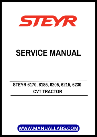 Unlock the full potential of your STEYR 6170, 6185, 6205, 6215, and 6230 CVT tractors with our comprehensive Service Manual (47524313). This PDF file is an essential resource for both seasoned professionals and DIY enthusiasts, providing detailed insights into maintenance, troubleshooting, and repair procedures tailored specifically for your tractor model.