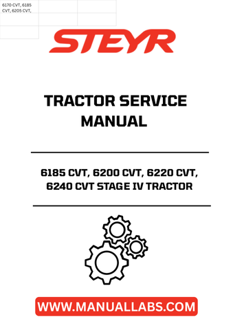 Discover the ultimate resource for maintaining your STEYR 6185 CVT, 6200 CVT, 6220 CVT, and 6240 CVT Stage IV tractors with the comprehensive Service Manual (Part Number: 51666915). This manual is meticulously designed to provide you with detailed instructions, diagrams, and troubleshooting tips to ensure your tractor operates at peak performance.