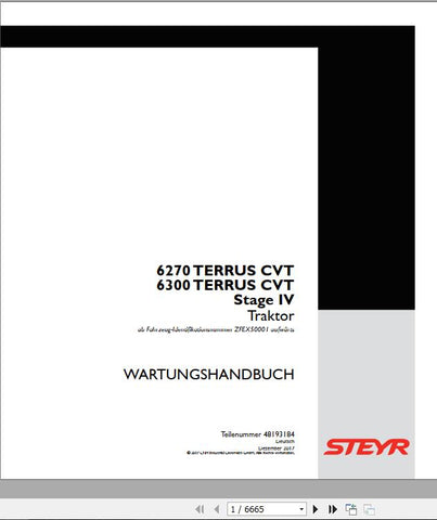 Unlock the full potential of your STEYR 6270 and 6300 TERRUS CVT tractors with the comprehensive workshop manual (48193184) available in PDF format. This essential guide provides detailed insights into maintenance, troubleshooting, and repair procedures, ensuring your machinery operates at peak performance.